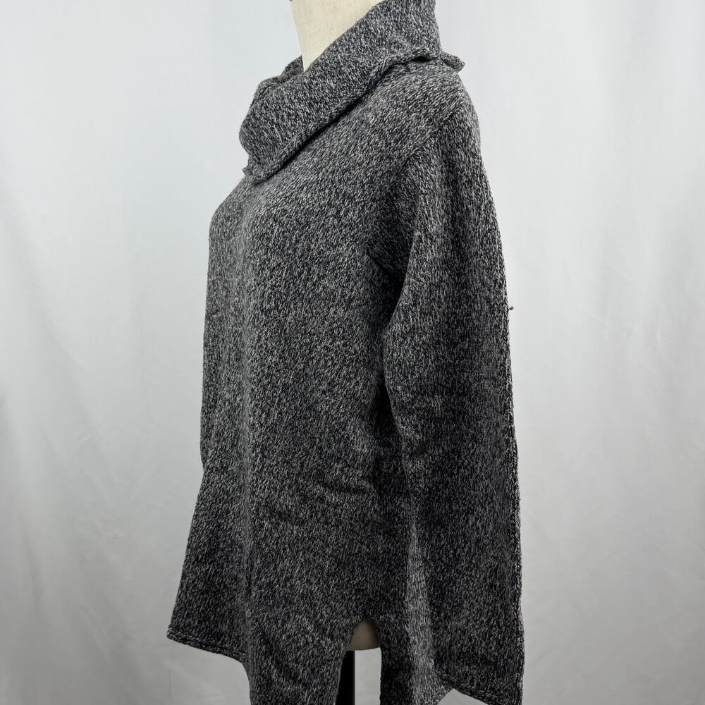 Pure J Jill Gray Marled Knit Sweater Cowl Neck Tunic Side Slit Womens Small - Picture 5 of 9